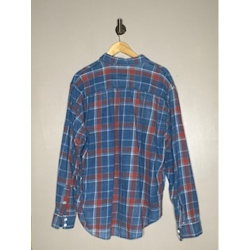 Lucky‎ Brand Mens Classic Fit Plaid Button Down Shirt Blue Red XL Long Sleeve - Picture 4 of 4